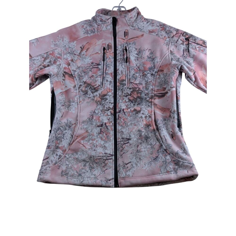 Kings Camo Pink Shadow Guides Choice Womens Small Lined Fleece Jacket Zip Pocket